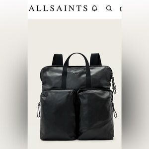 ALL SAINTS FORCE BLACK LEATHER BACKPACK / TOTE BAG - Excellent Condition
